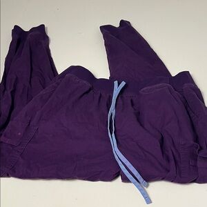 Butter-soft Large Purple Elastic Waist Pull On Jogger Style Scrub Pants Bottoms